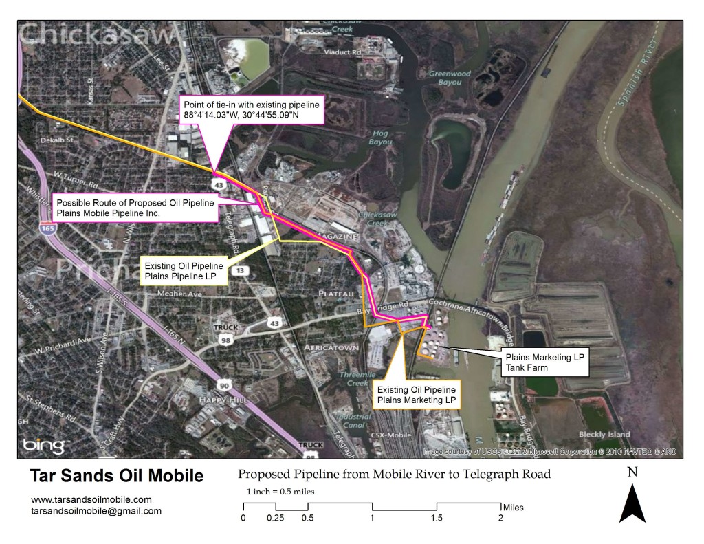Pipelines from Telegraph Rd  to Mob River